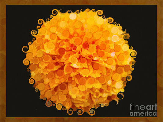 Summer Painting - Marigold Magic Abstract Flower Art by Omaste Witkowski