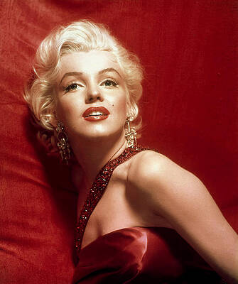Marilyn Monroe in Elegant Red Dress Digital Art
