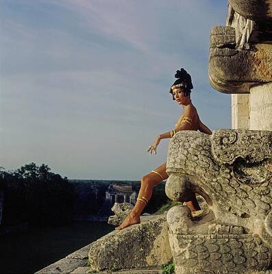 Unesco World Heritage Site Photograph - Marina Schiano Wearing Gold Snake Bands by Henry Clarke