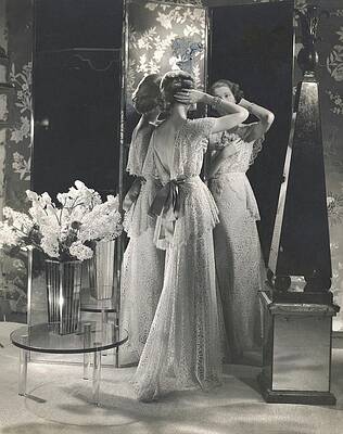 Lace Wall Art featuring the photograph Mary Taylor Wearing A Saks Fifth Avenue Dress by Edward Steichen
