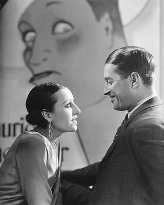 Wall Art featuring the photograph Maurice Chevalier And Yvonne Vallee by George Hoyningen-Huene