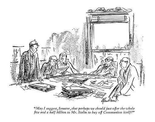 Russia Drawing - May I Suggest by Alan Dunn