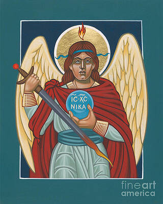 Wall Art featuring the painting Maya's Archangel Michael 278 by William Hart McNichols