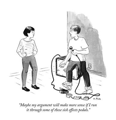 Musician's Argument with Effects Pedals Print