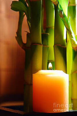 Candlelight and Bamboo Serenity Wall Art
