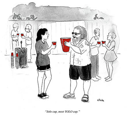 Contrast Wall Art featuring the drawing Meet Yolo Cup by Emily Flake