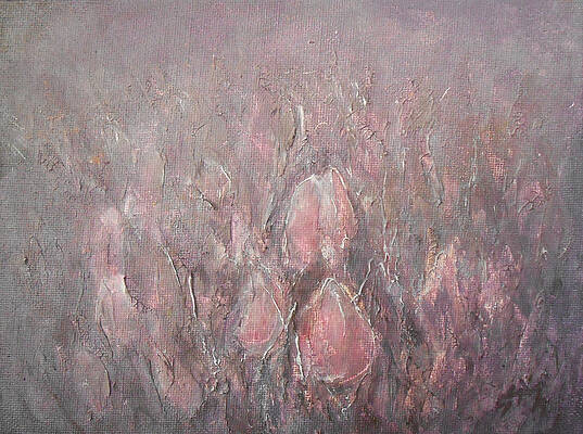 Flower Wall Art featuring the painting Melancholy - Pink by Jane See