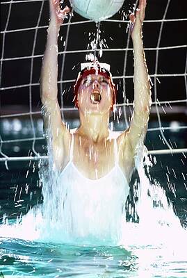California Wall Art featuring the photograph Melanie Cain Playing Water Volleyball by Jacques Malignon