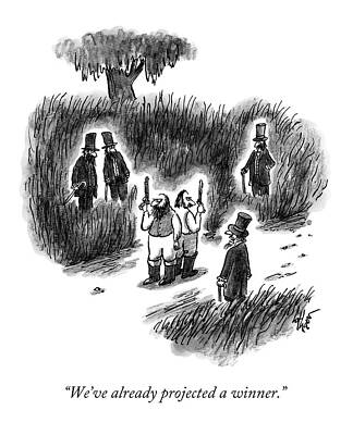 Gun Drawing - Men Watching Before A Duel To Take Place by Frank Cotham