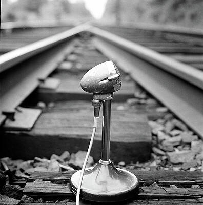 Tracks Wall Art featuring the photograph Microphone On Train Tracks by Richard Rutledge