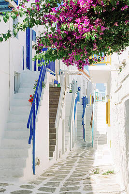 Wall Art featuring the photograph Mikonos Alley by Deimagine