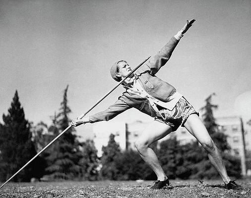 Javelin Thrower in Action Wall Art
