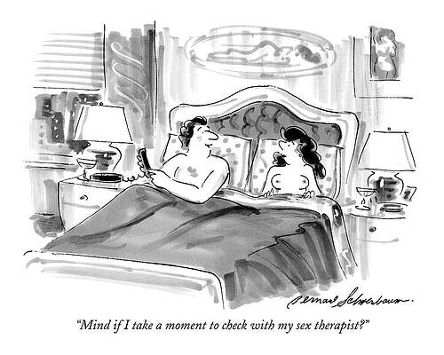 Couple Discussing in Bedroom Drawing