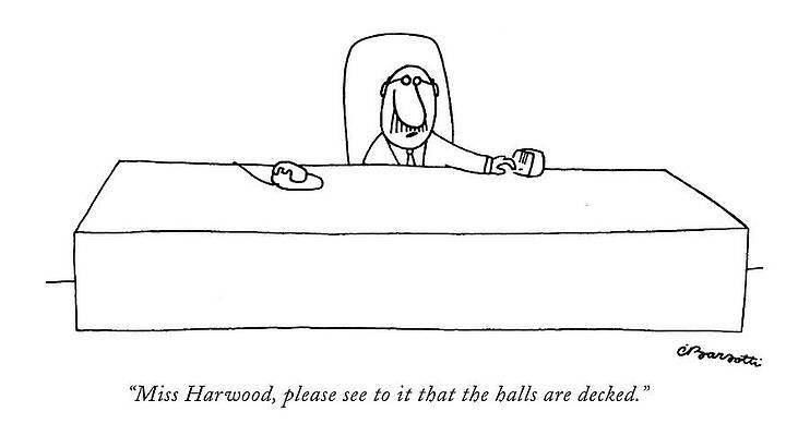 Funny Office Cartoon with Boss Drawing