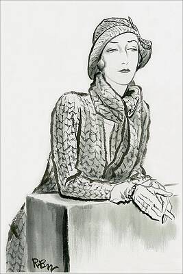 Elegant Woman in Vintage Attire Digital Art