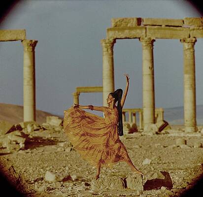 Desert Photograph - Model By Columns At Palmyra by Henry Clarke