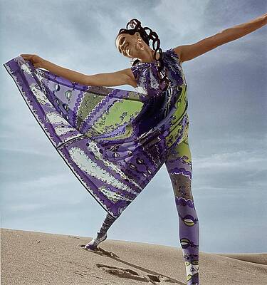 Desert Photograph - Model In Matching Dress And Leotard by Henry Clarke
