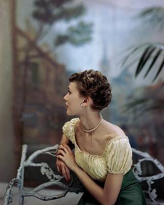 Fashion Model in Elegant Attire Wall Art