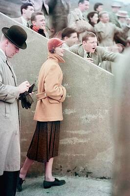 Watching Photograph - Model Watching College Sports Event by Frances McLaughlin-Gill