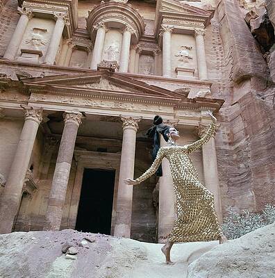 Unesco World Heritage Site Photograph - Model Wearing A Gilded Cage Dress By Anne Fogarty by Henry Clarke