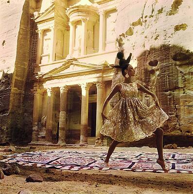 Unesco World Heritage Site Photograph - Model Wearing A Gilded Dress by Henry Clarke