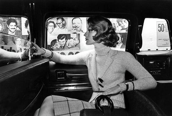 Elegant Woman in a Vintage Car Photograph