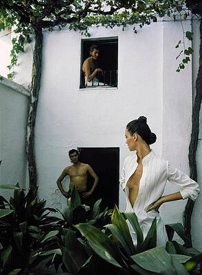 Wall Art featuring the photograph Model Wearing A Jax Shirt by Raymundo de Larrain