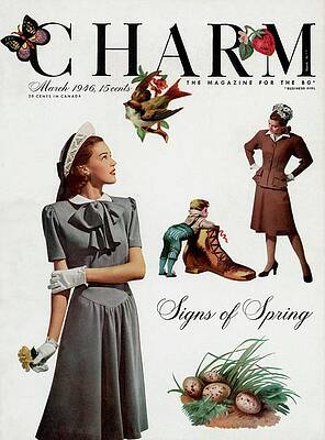 Butterfly Photograph - Model Wearing A Pique Dress And Tuscan Straw Hat by Jon Abbot