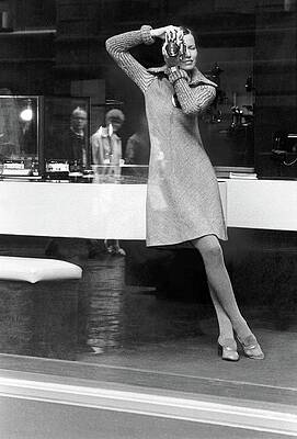 Model in Stan Herman Dress with Camera Wall Art