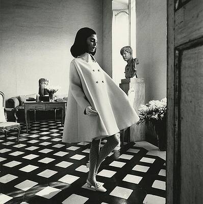 Antique Photograph - Model Wearing A Wool Gabardine Fabiani Tent-coat by Henry Clarke