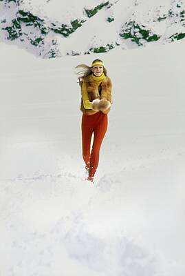 Mountain Photograph - Model Wearing An Adolfo Fur Vest by Arnaud de Rosnay