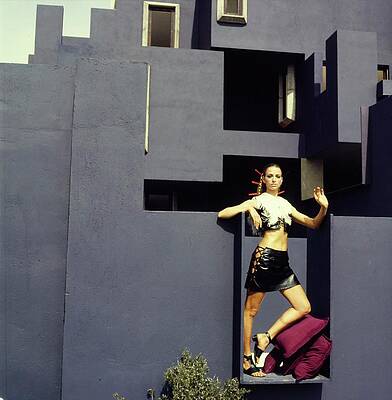 Crown Wall Art featuring the photograph Model Wearing Black Leather by Henry Clarke