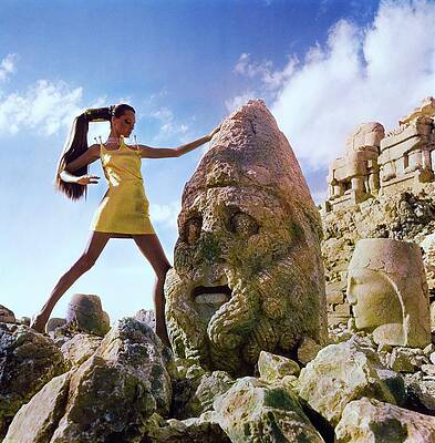 Unesco World Heritage Site Photograph - Model Wearing Emmanuelle Khanh by Henry Clarke