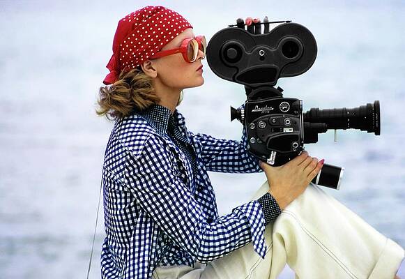 Retro Filmmaker at Work Wall Art