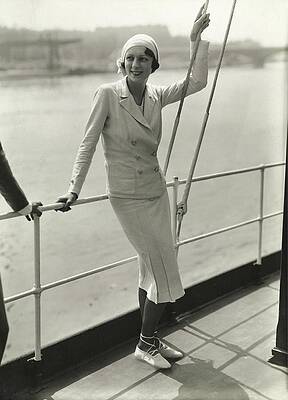 Monochrome Photograph - Model Wearing Yachting Suit By Jane Regny by George Hoyningen-Huene