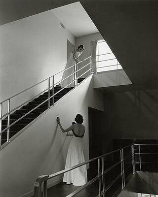 Elegant Women on a Staircase Photograph