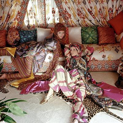 Viviane and Christiana in Silk Prints Photograph