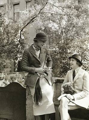 Salt Wall Art featuring the photograph Models Wearing Jackets And Hats by Toni Frissell