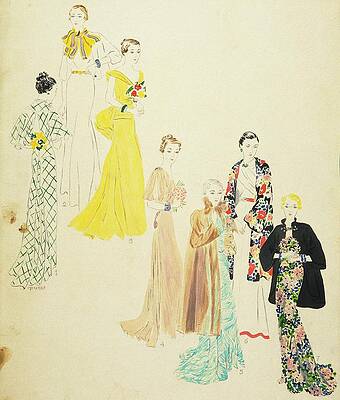 Pattern Digital Art - Models Wearing Jay-thorpe And Lillian Sloane by Harriet Meserole