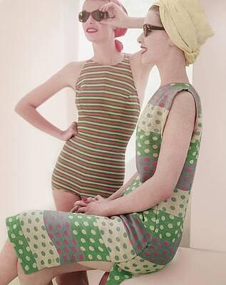 Retro Fashion with Polka Dots and Stripes Photograph