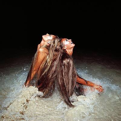 Happy Photograph - Models With Long Brown Hair by Arnaud de Rosnay