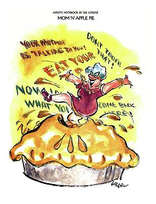 Wall Art featuring the drawing Mom 'n' Apple Pie by Lee Lorenz