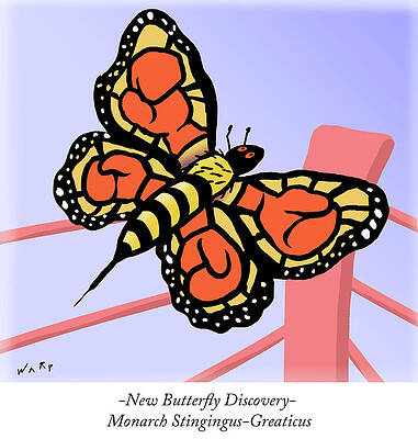 Wildlife Drawing - Monarch Stingingus-greaticus by Kim Warp