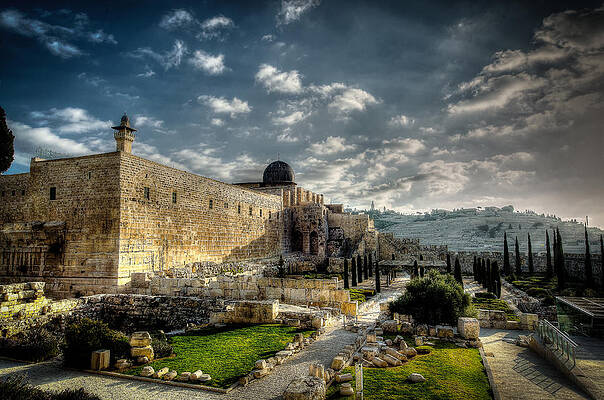 Ancient Jerusalem Architecture at Sunrise Wall Art