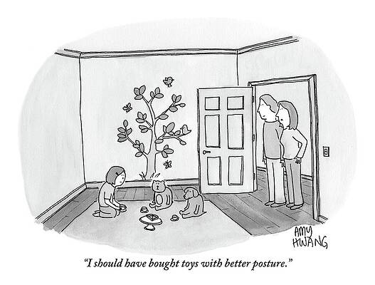 Stuffed Animal Wall Art featuring the drawing Mother Speaks To Husband About Their Daughter by Amy Hwang