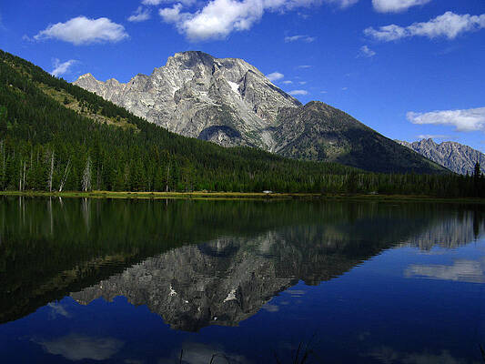 Wyoming Wall Art featuring the photograph Mount Moran And String Lake by Raymond Salani III