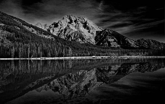 Wall Art featuring the photograph Mount Moran In Black And White by Raymond Salani III