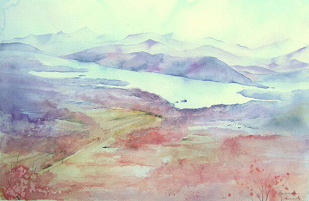 Pastel Mountain Landscape Wall Art