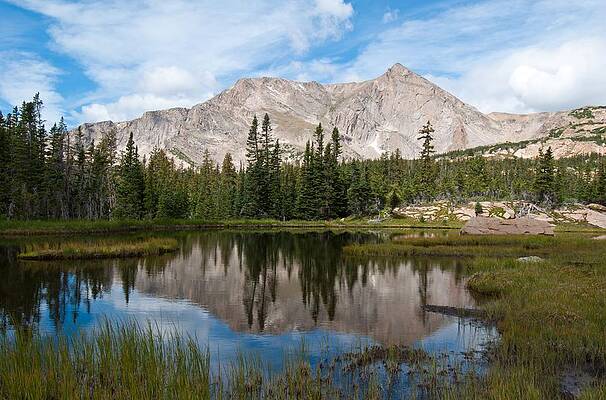Rocky Mountain National Park Photograph - Mountain And Lake Reflection by Cascade Colors