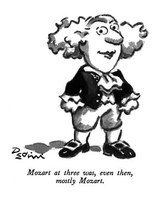 Cartoon of Young Mozart Drawing